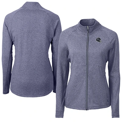 Women's Cutter & Buck Heather Navy Tennessee Titans Adapt Eco Knit Full-Zip Jacket