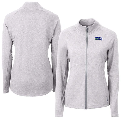 Women's Cutter & Buck Heather Gray Seattle Seahawks Adapt Eco Knit Full-Zip Jacket