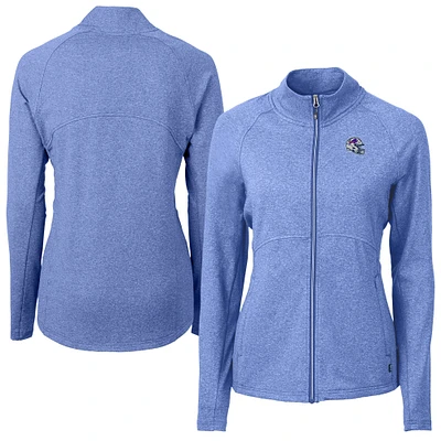 Women's Cutter & Buck Heather Blue Buffalo Bills Adapt Eco Knit Full-Zip Jacket