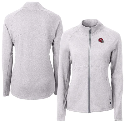 Women's Cutter & Buck Heather Gray Kansas City Chiefs Adapt Eco Knit Full-Zip Jacket
