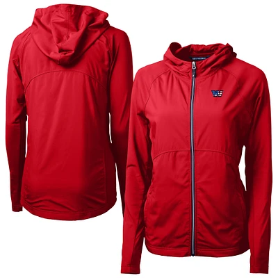 Women's Cutter & Buck Red Washington Commanders Americana Adapt Eco Knit Hybrid Recycled Full-Zip Jacket