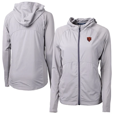 Women's Cutter & Buck Gray Chicago Bears Adapt Eco Knit Hybrid Recycled Full-Zip Jacket