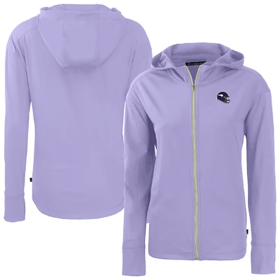 Women's Cutter & Buck Purple Minnesota Vikings Daybreak Eco Recycled Full-Zip Hoodie Jacket