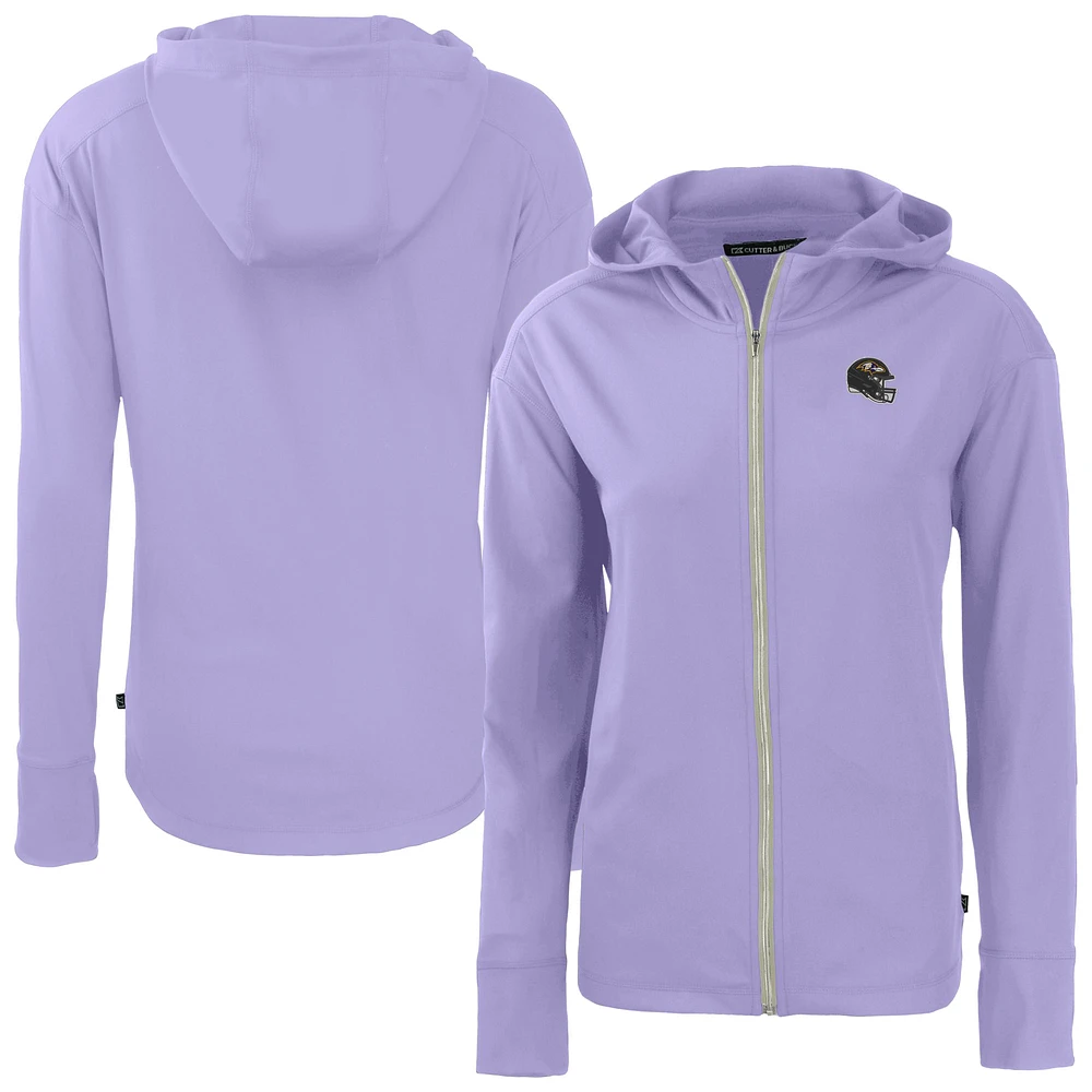 Women's Cutter & Buck Purple Baltimore Ravens Daybreak Eco Recycled Full-Zip Hoodie Jacket