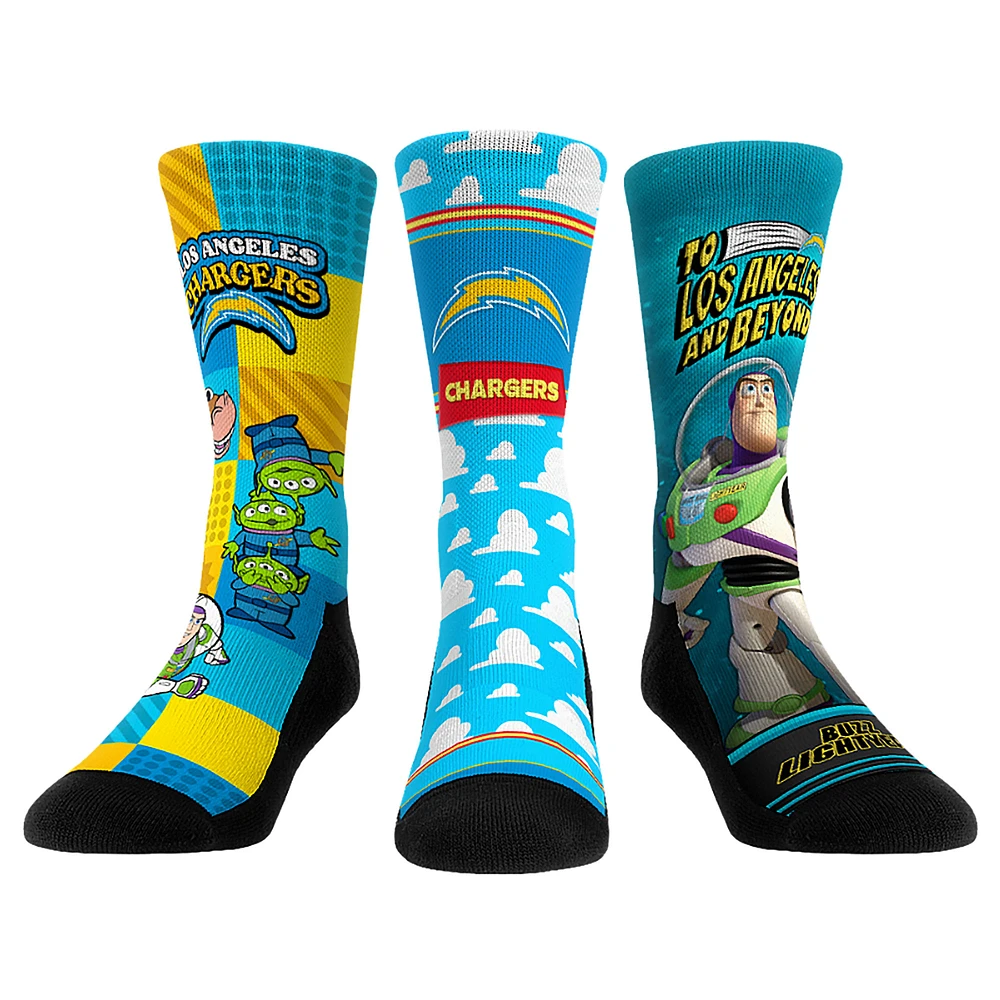 Unisex Rock Em Socks Los Angeles Chargers Toy Story 3-Pack Crew
