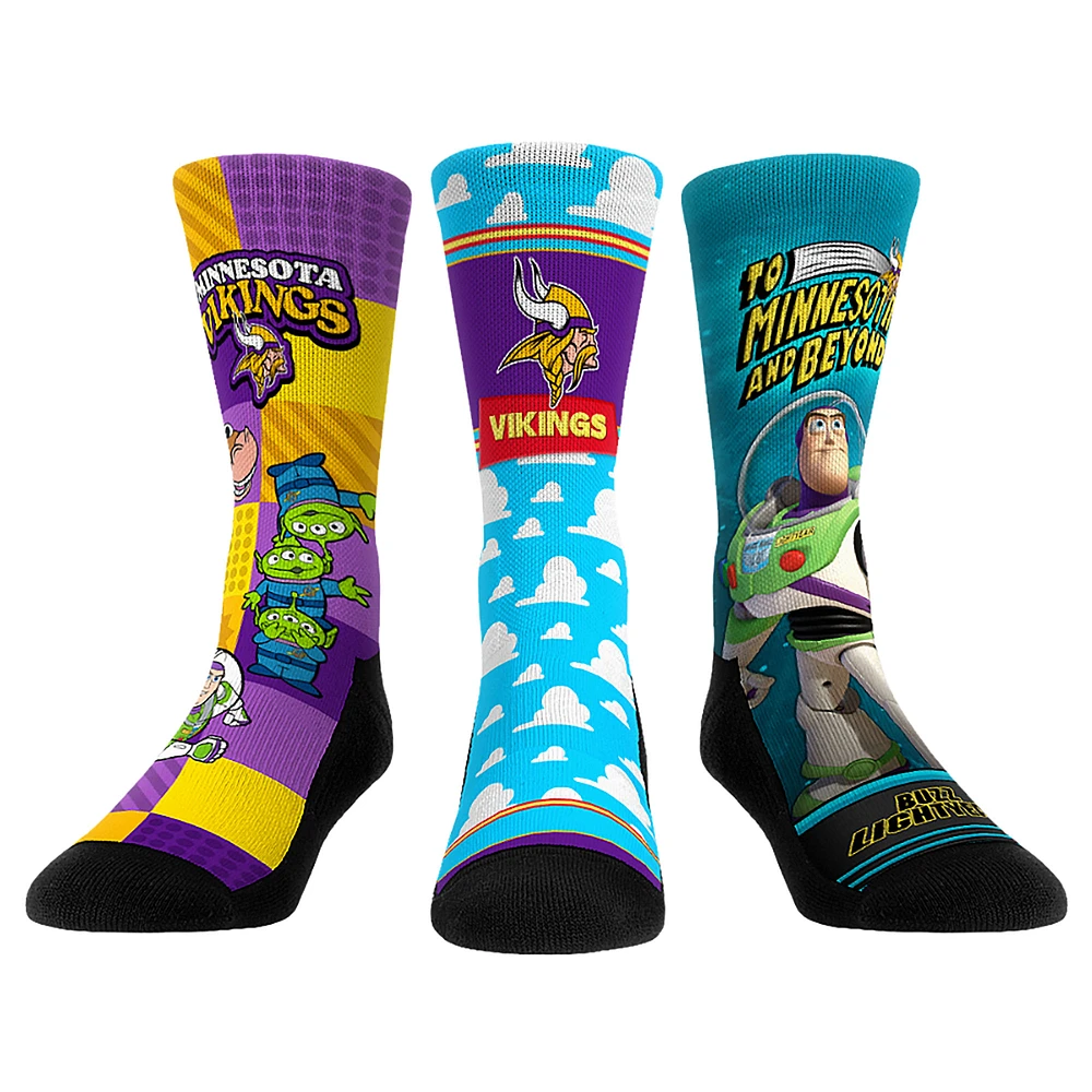 Unisex Rock Em Socks Minnesota Vikings Toy Story 3-Pack Crew