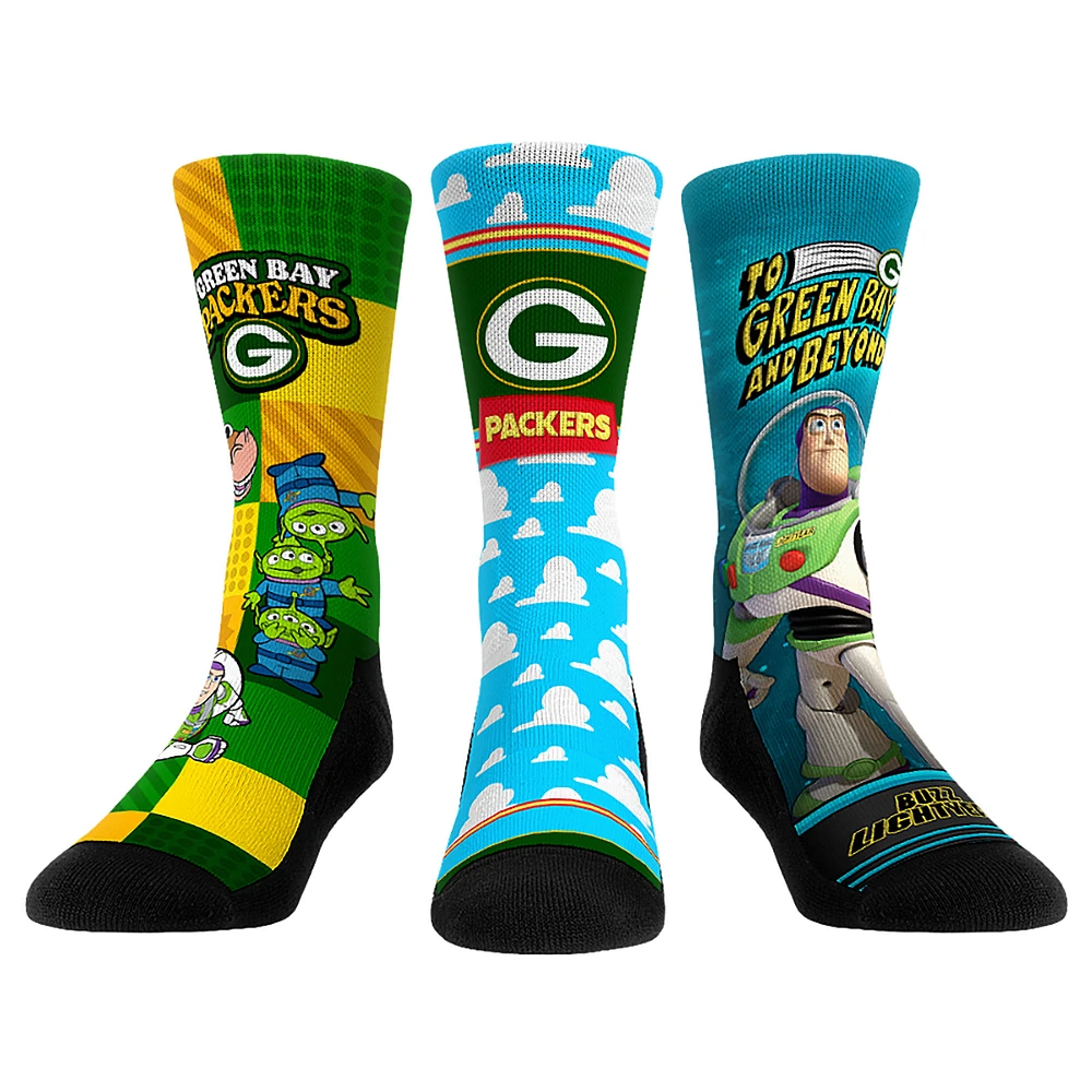 Unisex Rock Em Socks Green Bay Packers Toy Story 3-Pack Crew