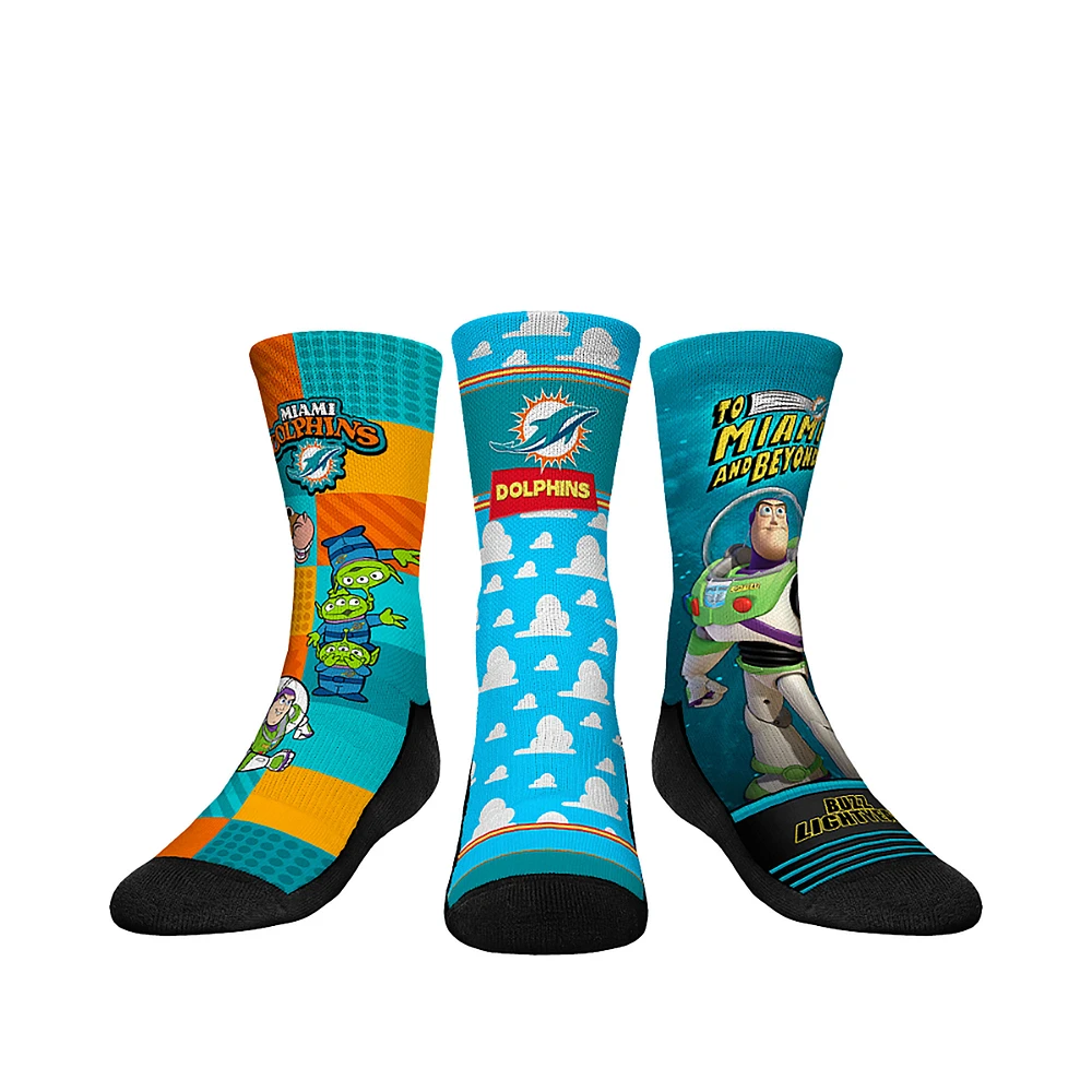 Youth Rock Em Socks Miami Dolphins Toy Story 3-Pack Crew