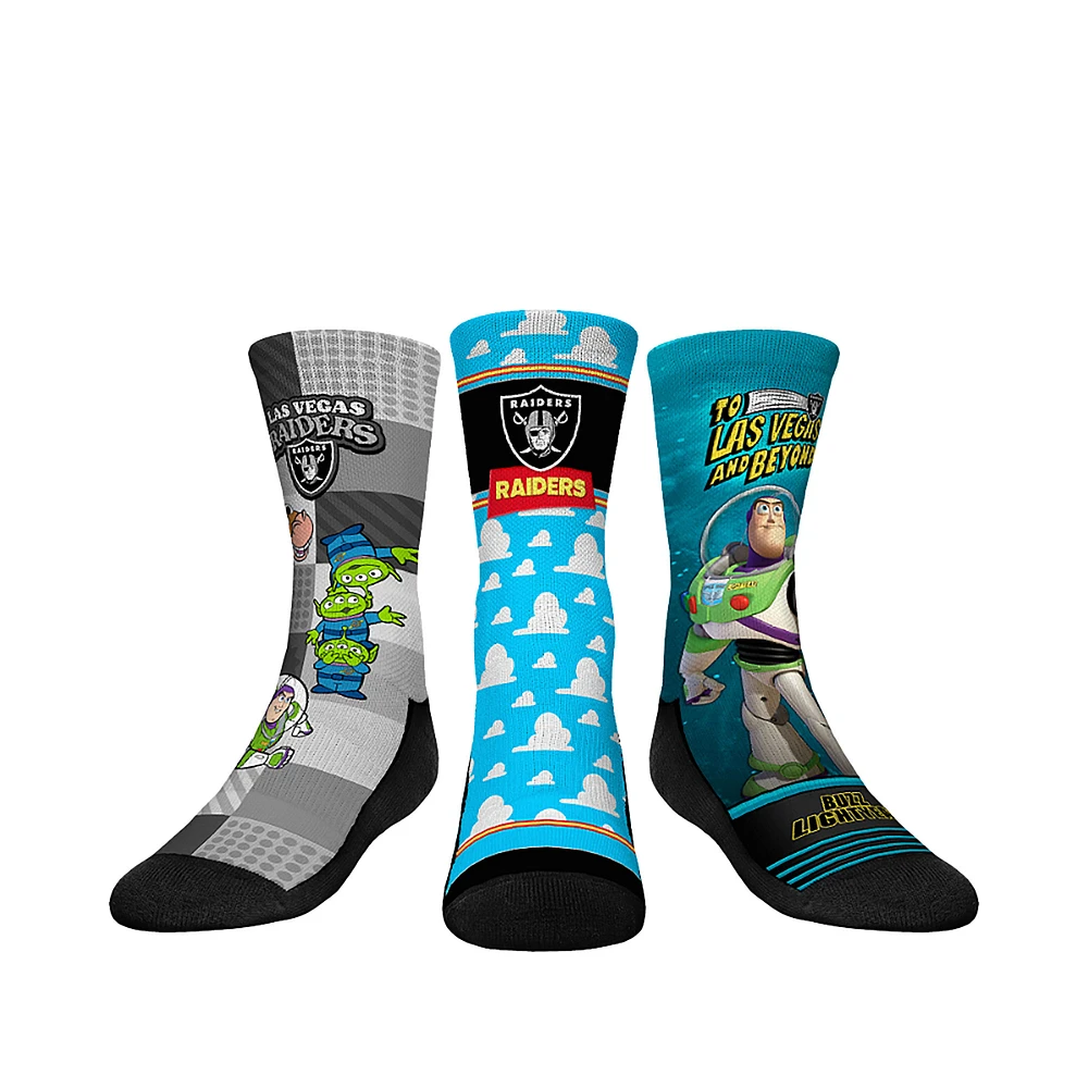 Youth Rock Em Socks Las Vegas Raiders Toy Story 3-Pack Crew