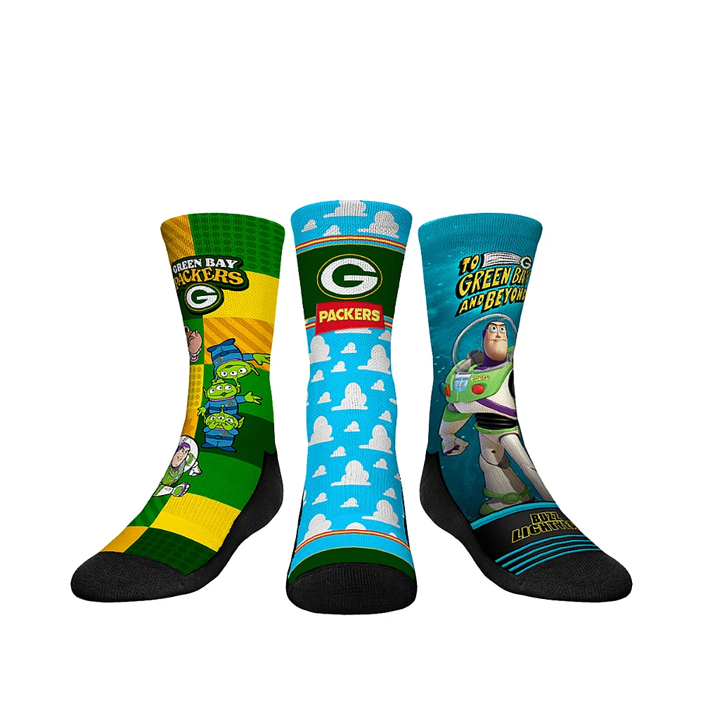 Youth Rock Em Socks Green Bay Packers Toy Story 3-Pack Crew