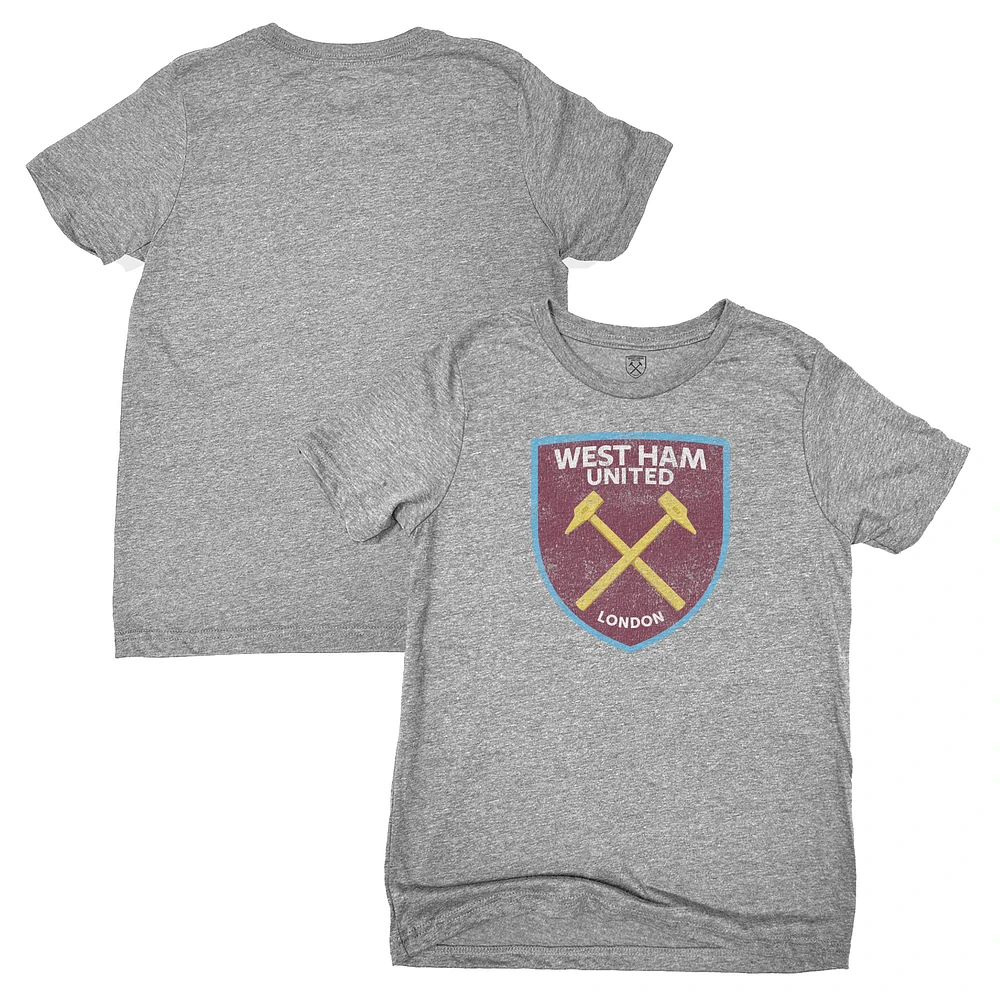 Youth 1863FC Heather Gray West Ham United Color Badge T-Shirt