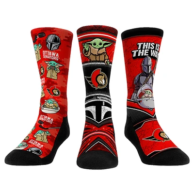 Unisex Rock Em Socks Ottawa Senators The Mandalorian 3-Pack Crew