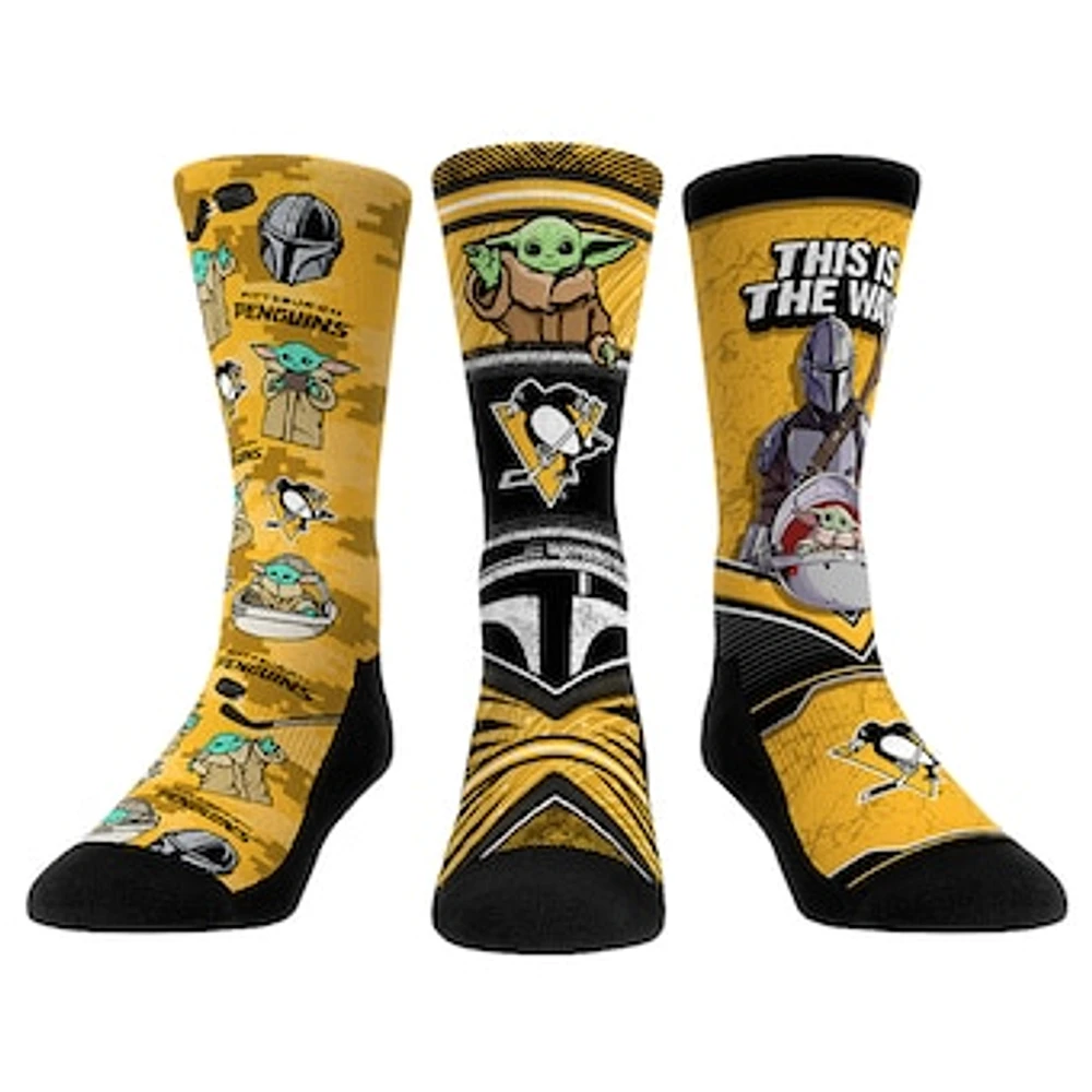 Unisex Rock Em Socks Pittsburgh Penguins The Mandalorian 3-Pack Crew