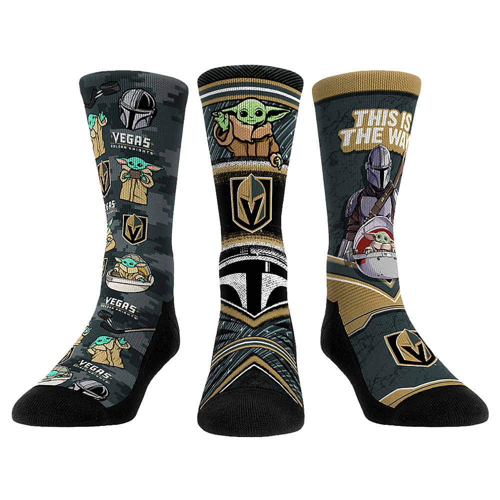 Unisex Rock Em Socks Vegas Golden Knights The Mandalorian 3-Pack Crew