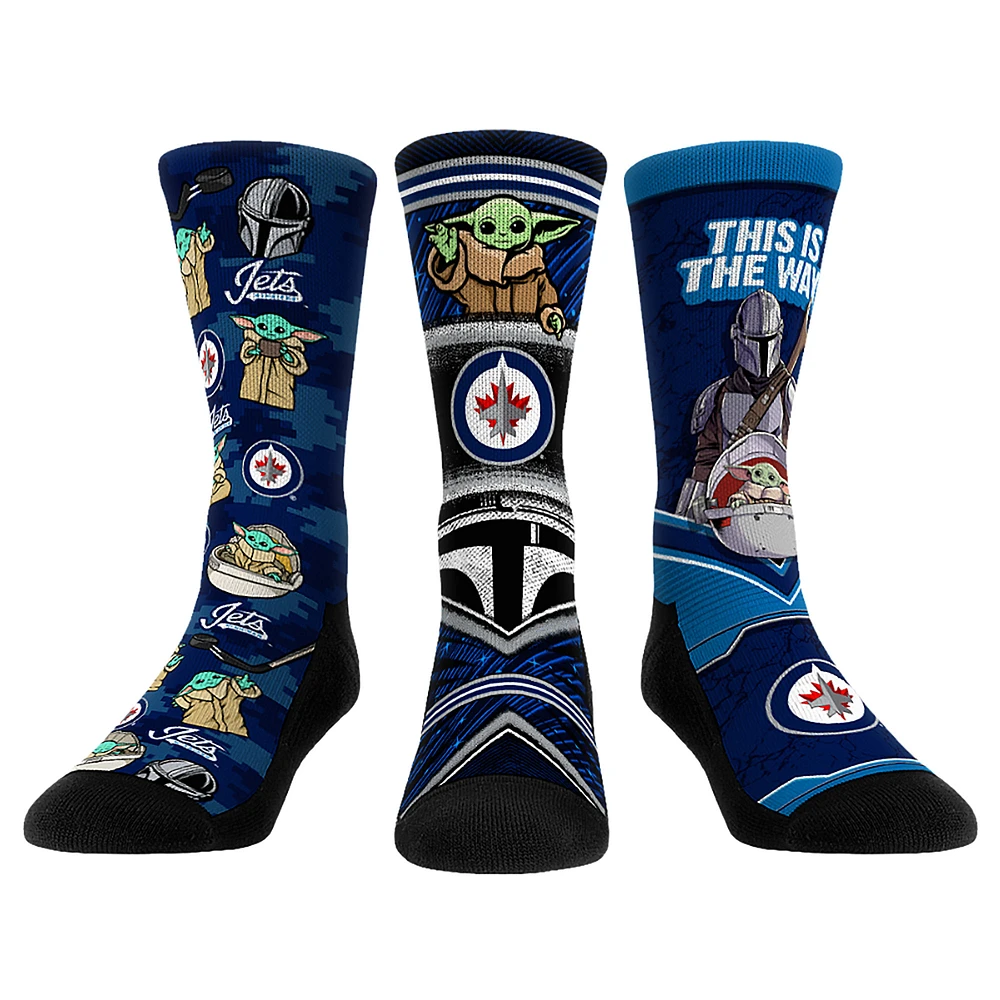 Unisex Rock Em Socks Winnipeg Jets The Mandalorian 3-Pack Crew