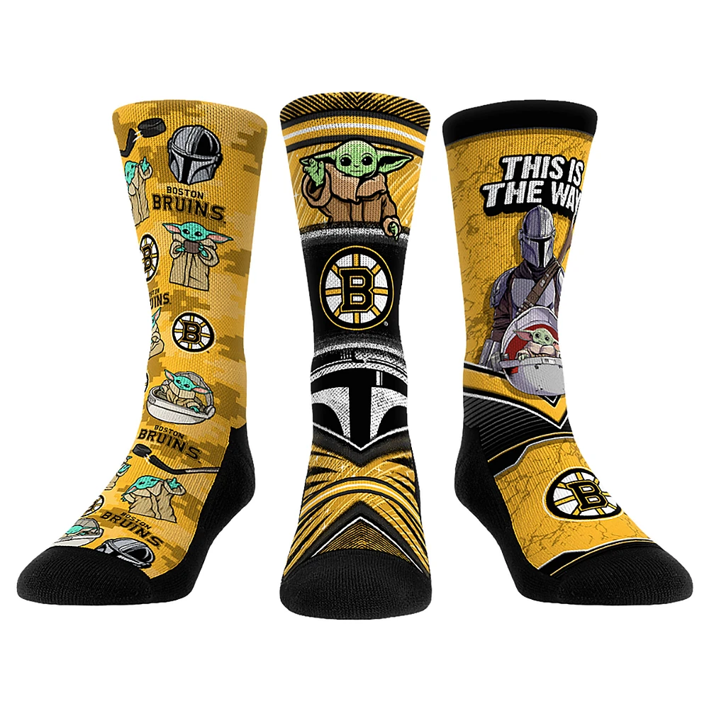 Unisex Rock Em Socks Boston Bruins The Mandalorian 3-Pack Crew