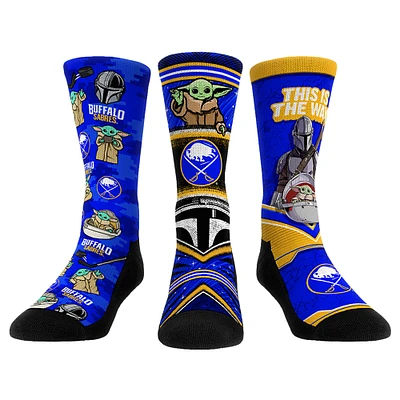 Unisex Rock Em Socks Buffalo Sabres The Mandalorian 3-Pack Crew