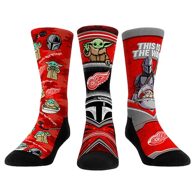 Unisex Rock Em Socks Detroit Red Wings The Mandalorian 3-Pack Crew