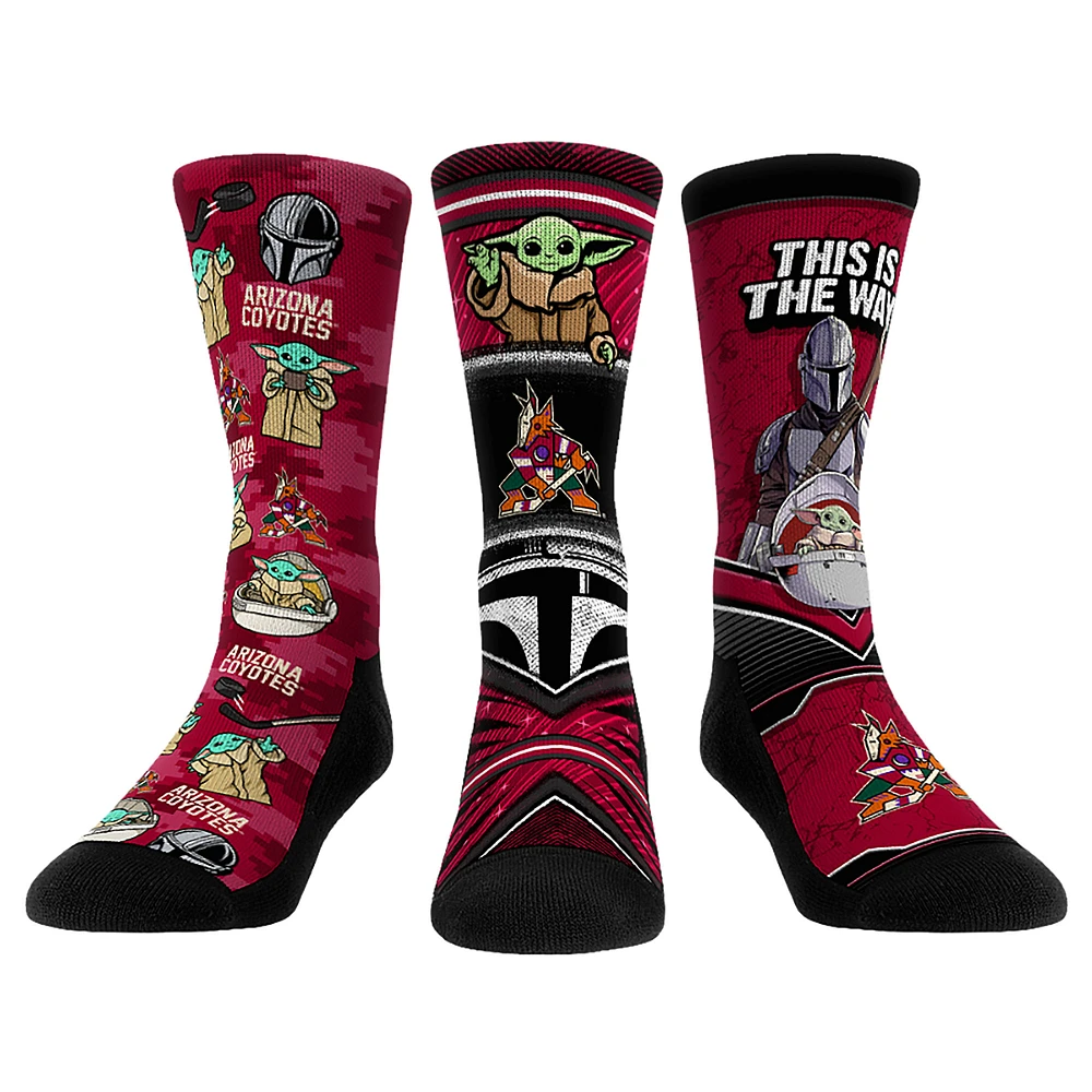 Unisex Rock Em Socks Arizona Coyotes The Mandalorian 3-Pack Crew