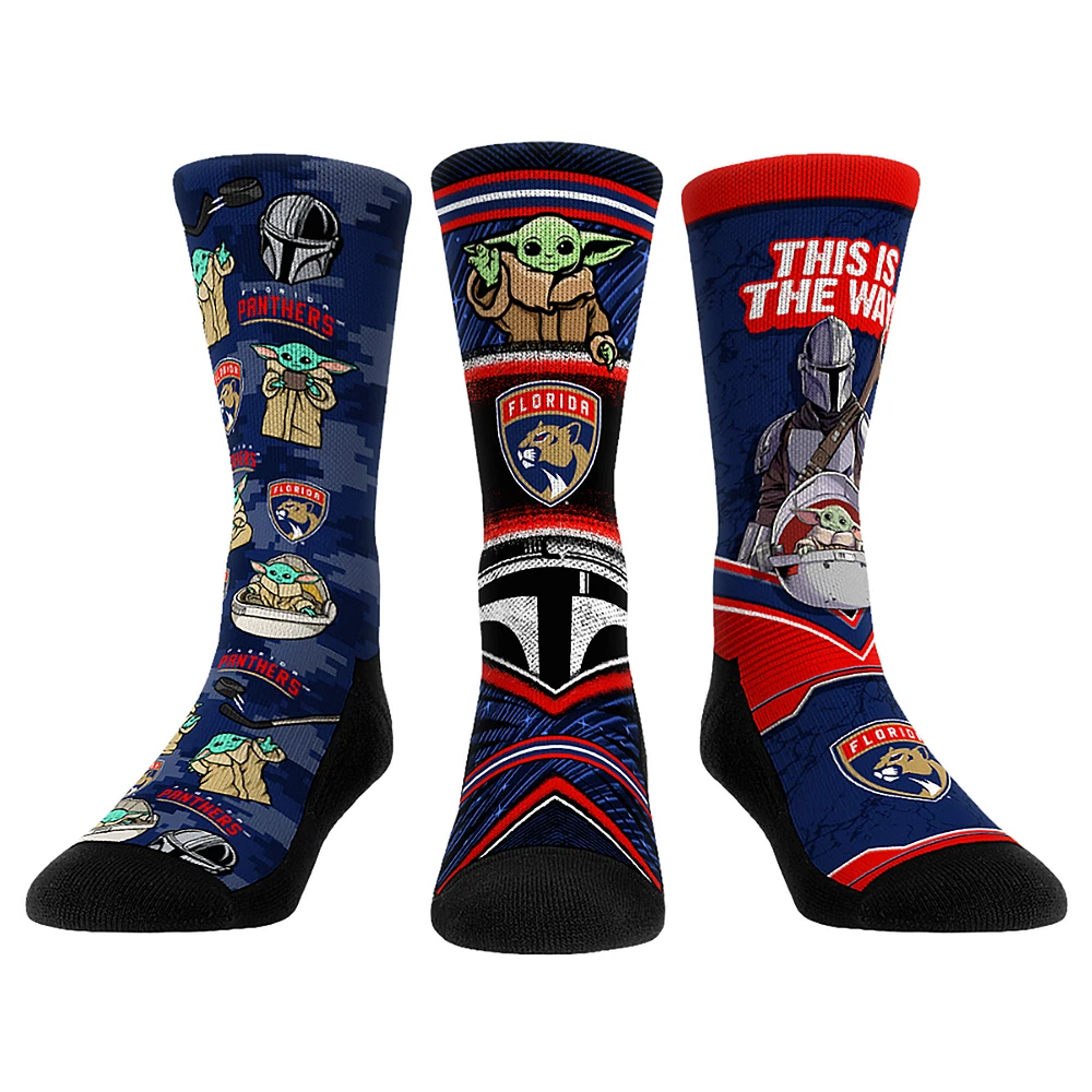 Unisex Rock Em Socks Florida Panthers The Mandalorian 3-Pack Crew
