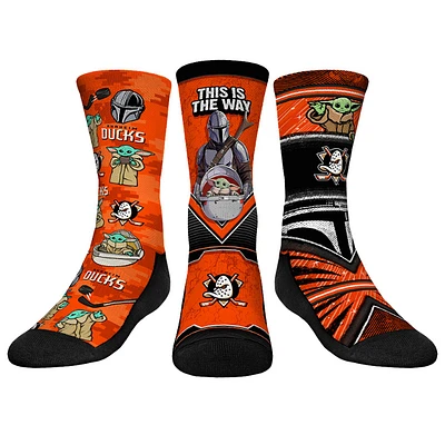 Youth Rock Em Socks Anaheim Ducks The Mandalorian 3-Pack Crew