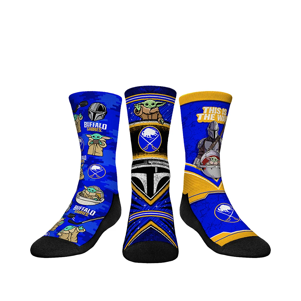 Youth Rock Em Socks Buffalo Sabres The Mandalorian 3-Pack Crew
