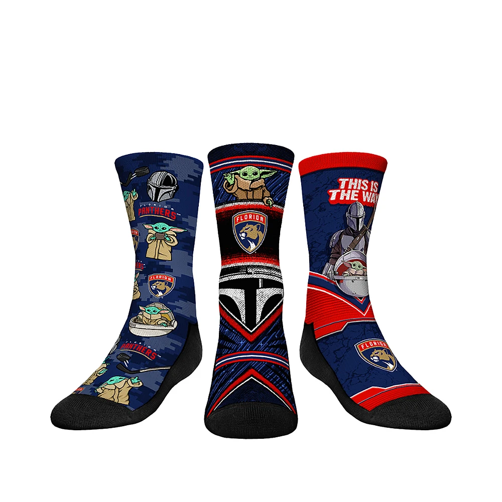 Youth Rock Em Socks Florida Panthers The Mandalorian 3-Pack Crew