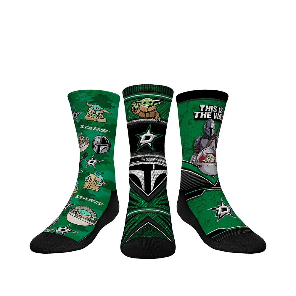 Youth Rock Em Socks Dallas Stars The Mandalorian 3-Pack Crew