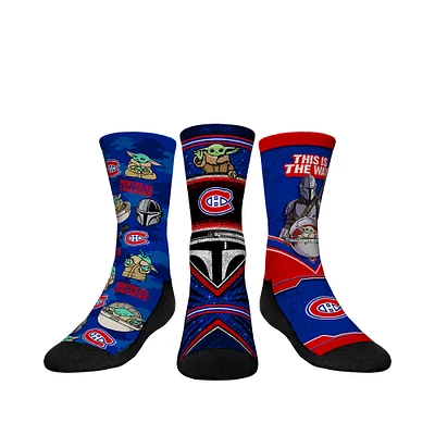 Youth Rock Em Socks Montreal Canadiens The Mandalorian 3-Pack Crew
