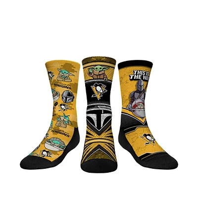 Youth Rock Em Socks Pittsburgh Penguins The Mandalorian 3-Pack Crew