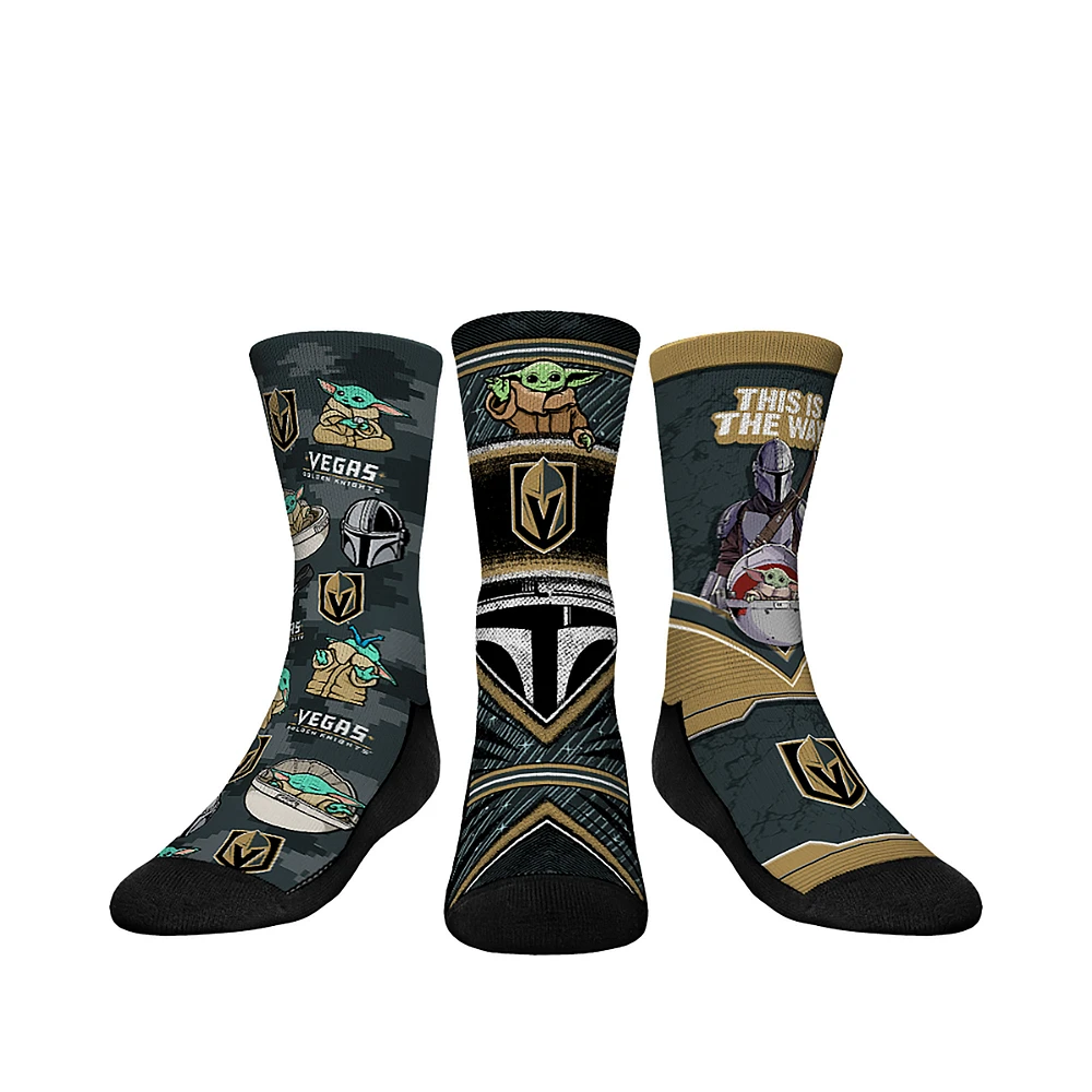 Youth Rock Em Socks Vegas Golden Knights The Mandalorian 3-Pack Crew