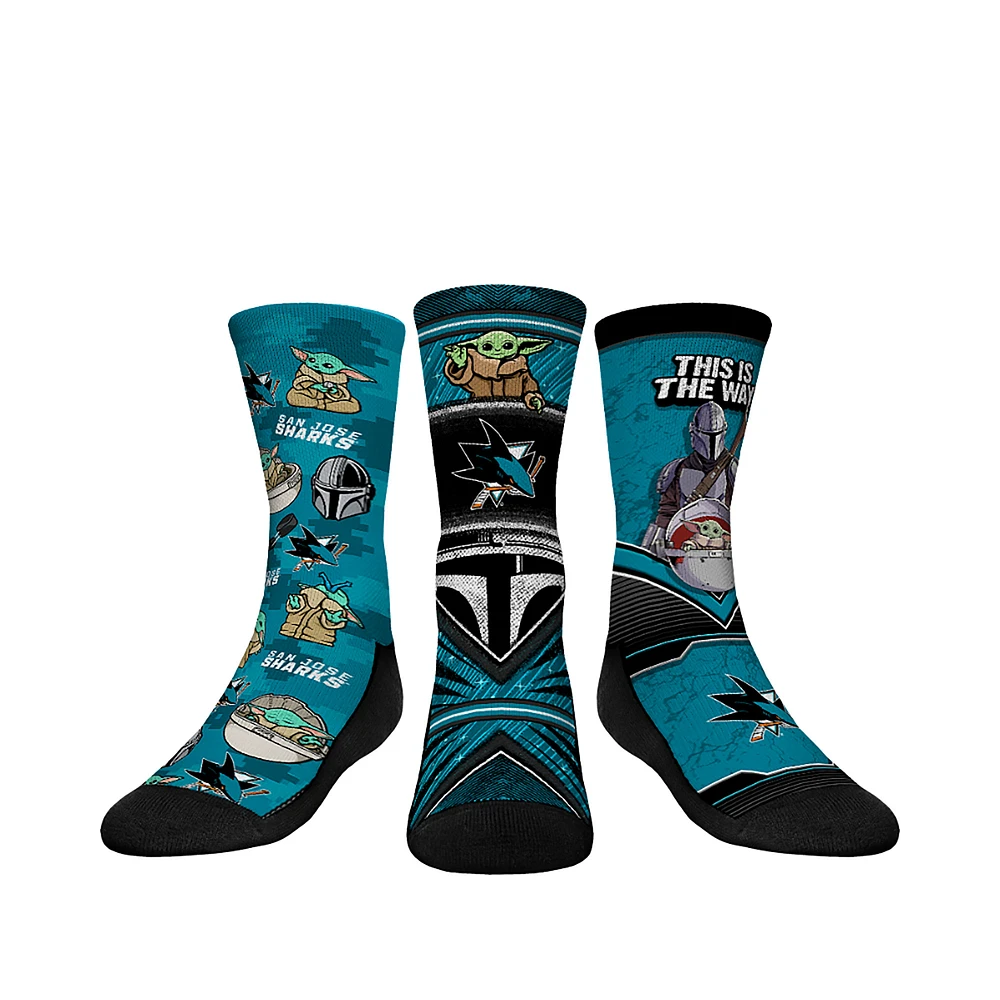Youth Rock Em Socks San Jose Sharks The Mandalorian 3-Pack Crew