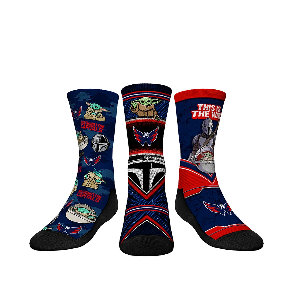 Youth Rock Em Socks Washington Capitals The Mandalorian 3-Pack Crew
