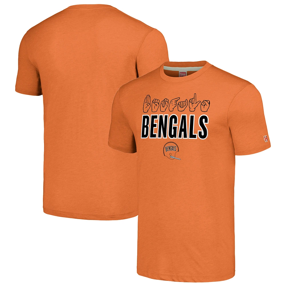 Unisex Homage Orange Cincinnati Bengals The NFL ASL Collection by Love Sign American Language T-Shirt
