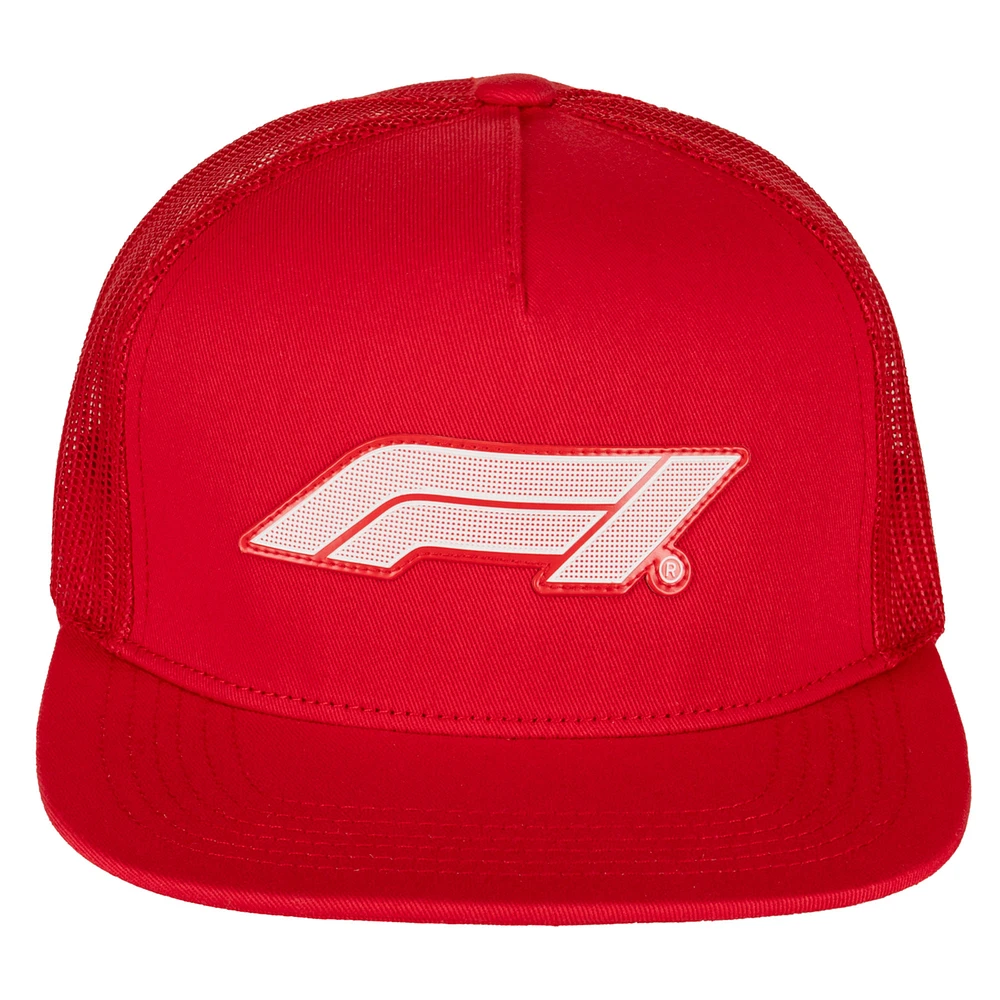 Men's Red Formula 1 Las Vegas Grand Prix Mesh Trucker Snapback Hat