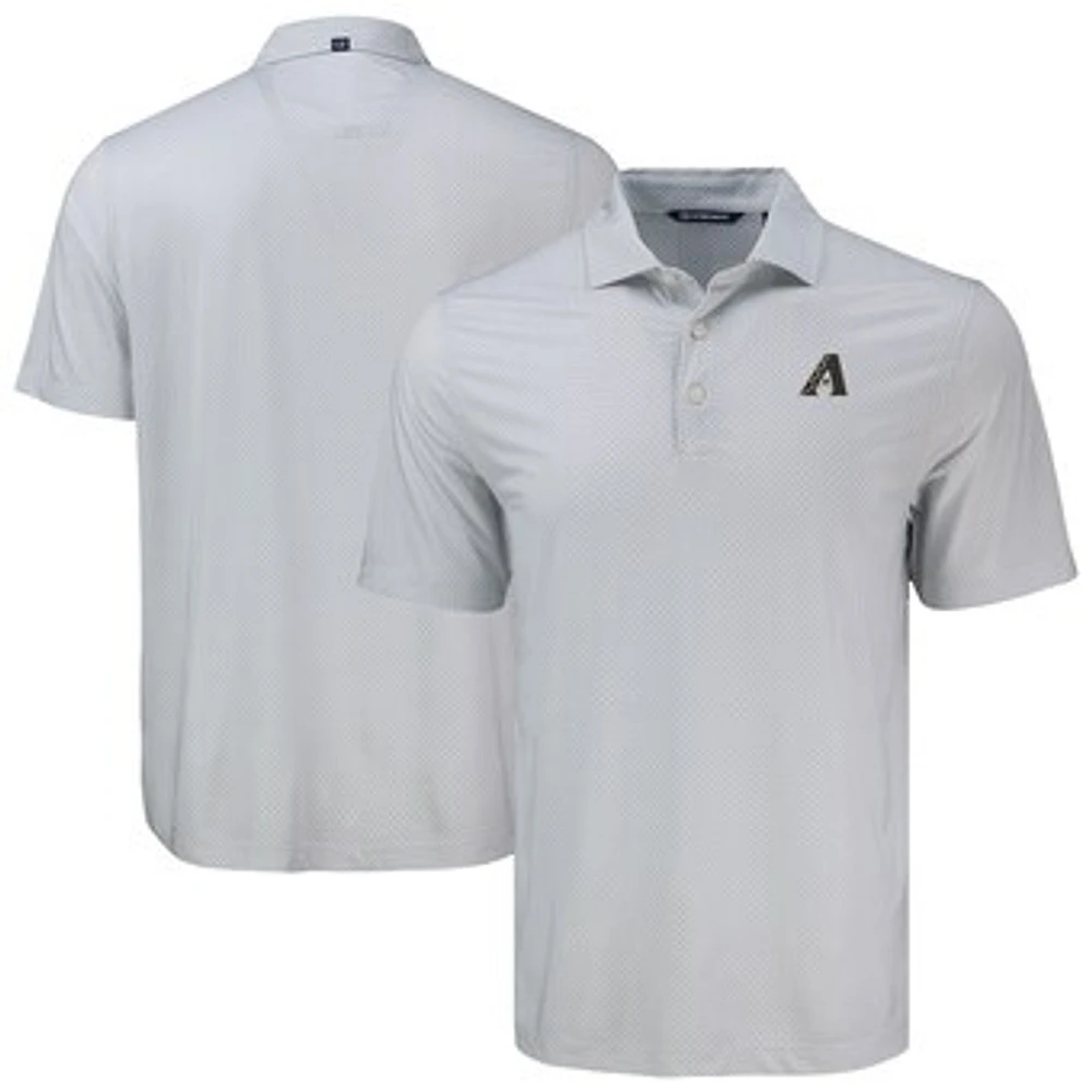 Men's Cutter & Buck Gray Arizona Diamondbacks Pike Eco Diamond Dot Print Polo