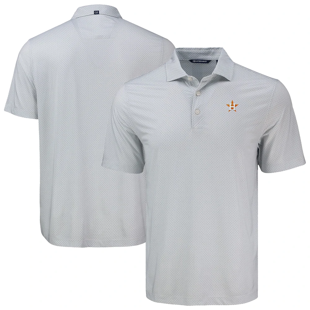 Men's Cutter & Buck Houston Astros Pike Eco Diamond Dot Print Polo