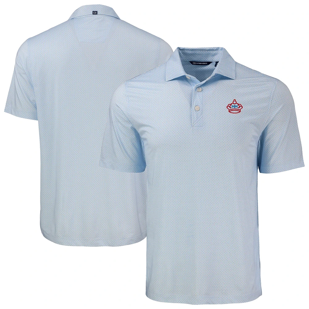 Men's Cutter & Buck Light Blue Miami Marlins Pike Eco Diamond Dot Print Polo