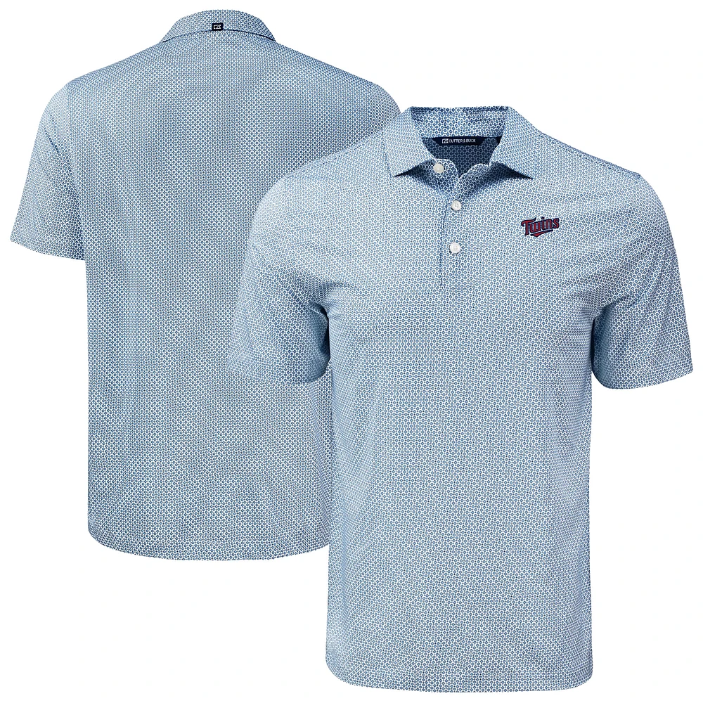 Men's Cutter & Buck Navy Minnesota Twins Pike Eco Diamond Dot Print Polo
