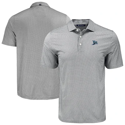 Men's Cutter & Buck Black Tampa Bay Rays Pike Eco Diamond Dot Print Polo