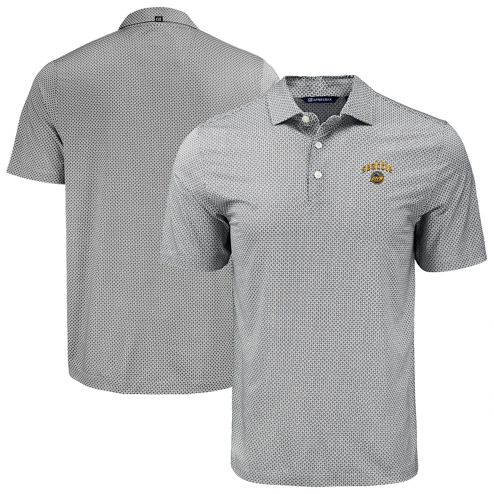 Men's Cutter & Buck Seattle Mariners Pike Eco Diamond Dot Print Polo