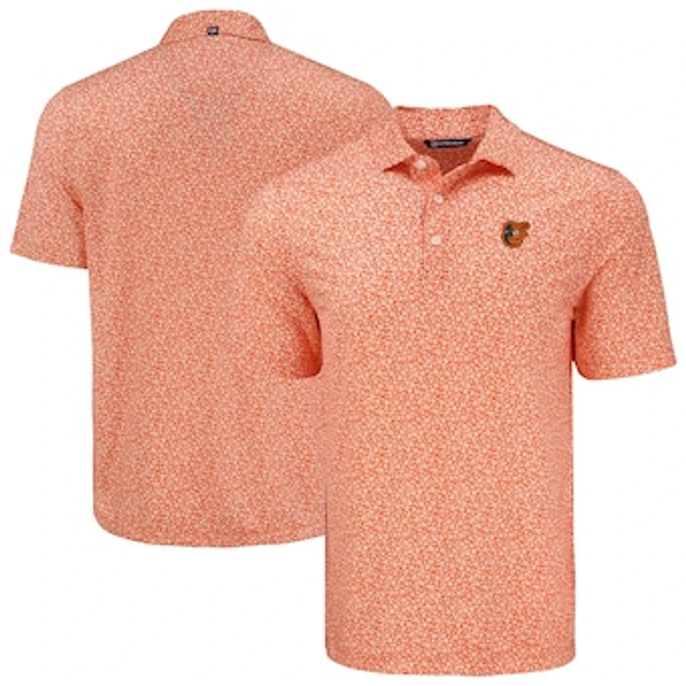 Men's Cutter & Buck Baltimore Orioles Pike Eco Flora Print Recycled Polo