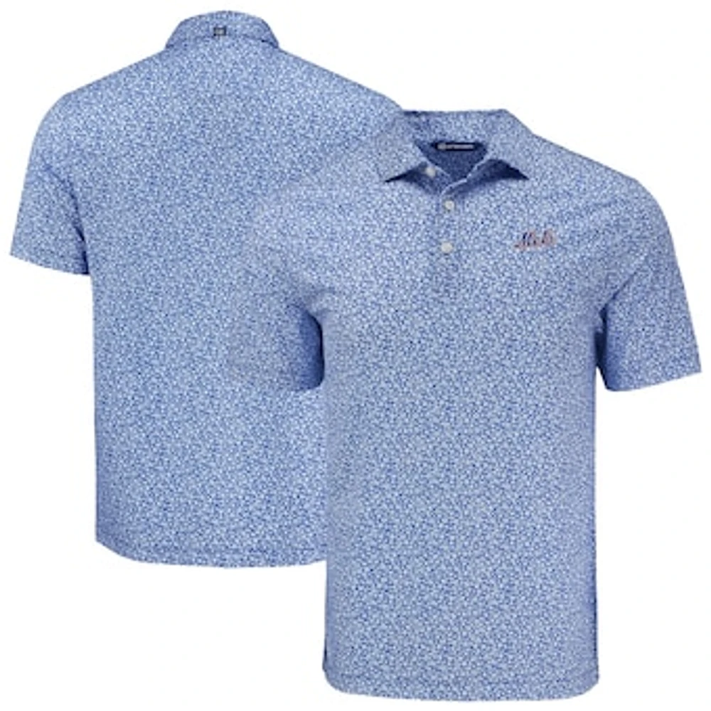 Men's Cutter & Buck New York Mets Pike Eco Flora Print Recycled Polo