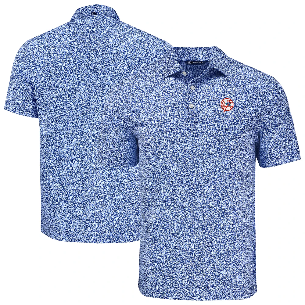 Men's Cutter & Buck New York Yankees Pike Eco Flora Print Recycled Polo