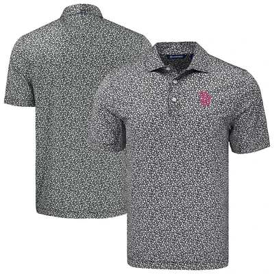 Men's Cutter & Buck Black San Diego Padres Pike Eco Flora Print Recycled Polo