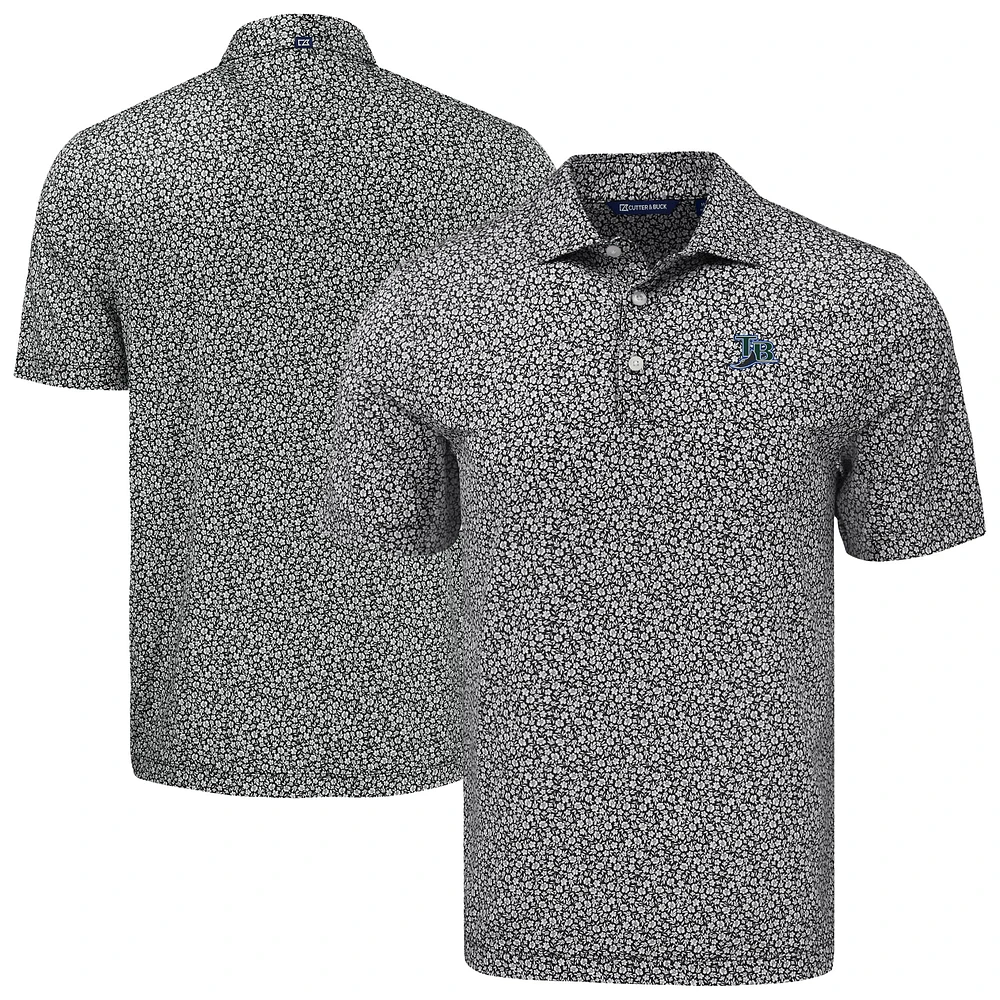 Men's Cutter & Buck Tampa Bay Rays Pike Eco Flora Print Recycled Polo