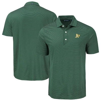 Men's Cutter & Buck Green Athletics Forge Eco Fine Line Stripe Polo