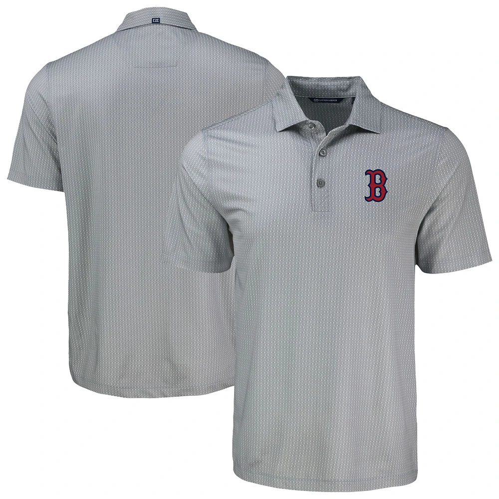 Men's Cutter & Buck Boston Red Sox Big Tall Pike Eco Shadow Check Print Polo