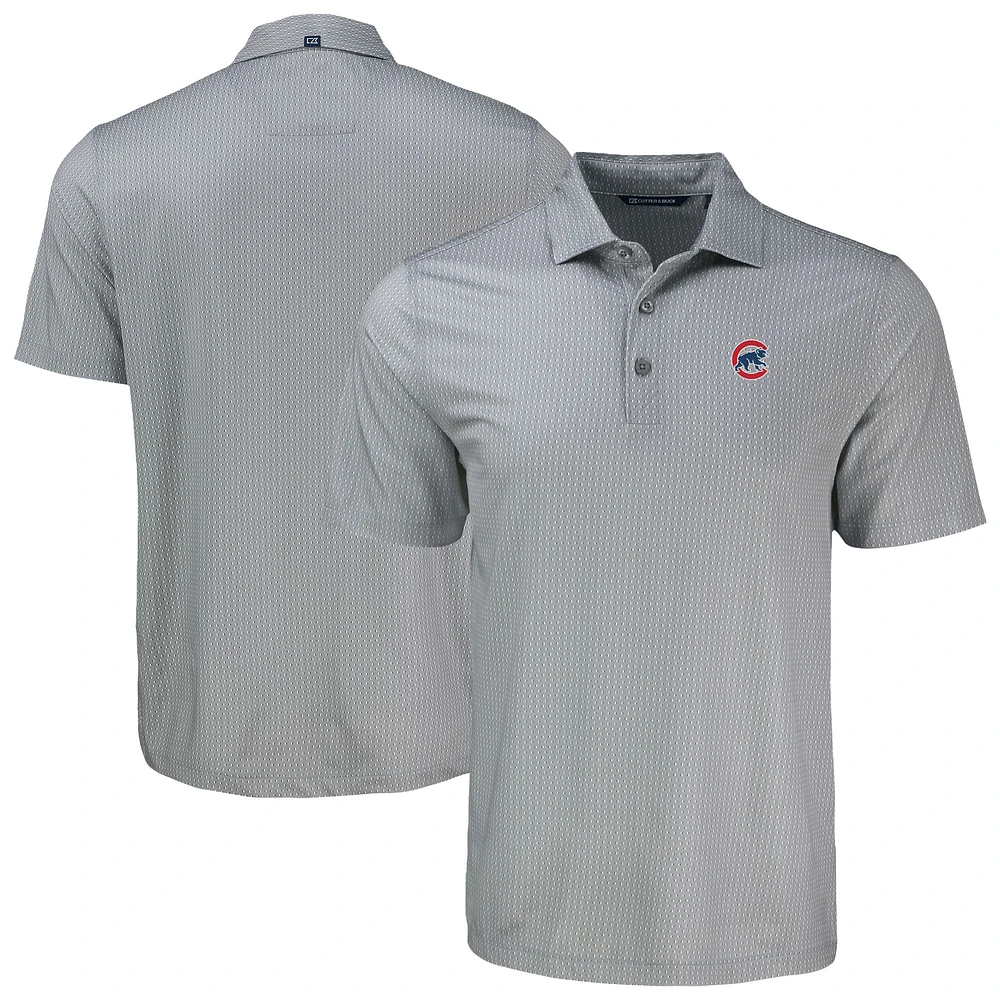 Men's Cutter & Buck Chicago Cubs Big Tall Pike Eco Shadow Check Print Polo