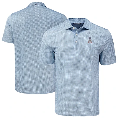 Men's Cutter & Buck Navy Los Angeles Angels Big Tall Pike Eco Diamond Dot Print Polo